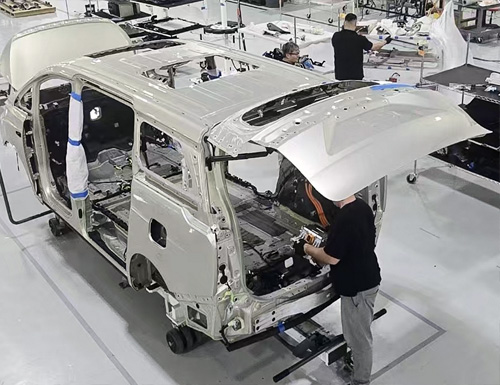 At its Hanford, CA manufacturing facility, Faraday Future kicks off the trial production phase of its FX Super One MPV, advancing engineering and safety testing