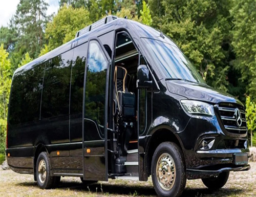 Minibus from 8rental is waiting for passengers 